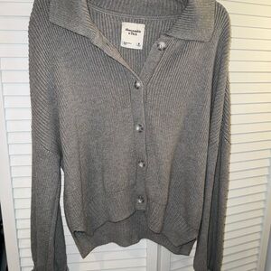 Abercrombie & Fitch Women's Gray Cardigan with Collar